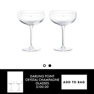 Kate Spade Darling Point Crystal Champagne Glasses- Mr. And Mrs.